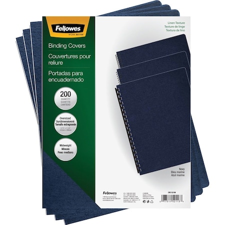 Fellowes FEL52113 Linen Presentation Covers;11.25 in. x 8.75 in.;200-PK;Navy 52113