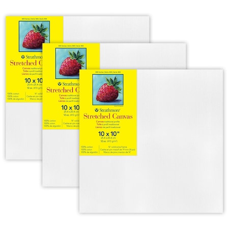 Strathmore 300 Series Traditional Stretched Canvas, 10x10 inch, 3PK P313-10