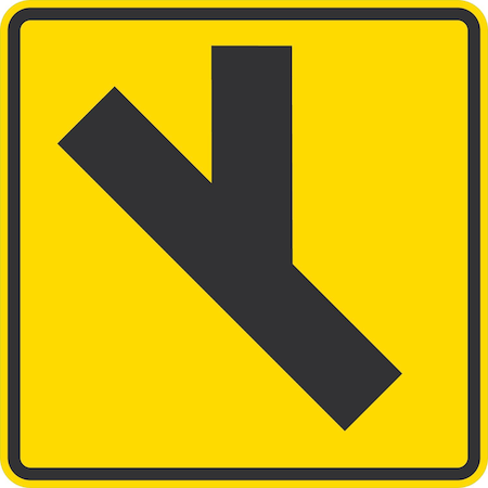 Lyle W2-3R, Right Sideroad Symbol, 24x24, High Intensity Prismatic, Yellow G-13055-HI_24x24