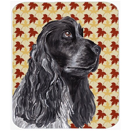 Carolines Treasures 15 x 12 In. Cocker Spaniel Fall Leaves Glass Cutting Board Large Size SC9540LCB