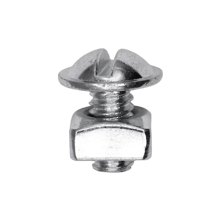 Auveco Round Washer Head License Plate Bolt And Nut 1/4in-20 x 1/2in, 100PK 3183