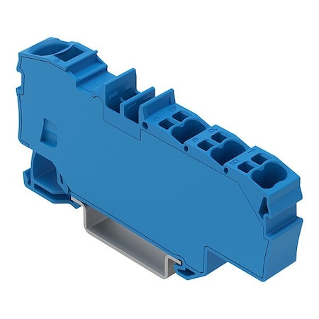 Wago Terminal Block, 2.91" L, 1.3" W, 800V, Blue 2006-8034