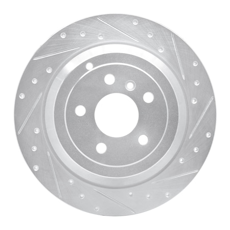 Dynamic Friction Co DFC Brake Rotor - Drilled and Slotted - Silver 631-63129R