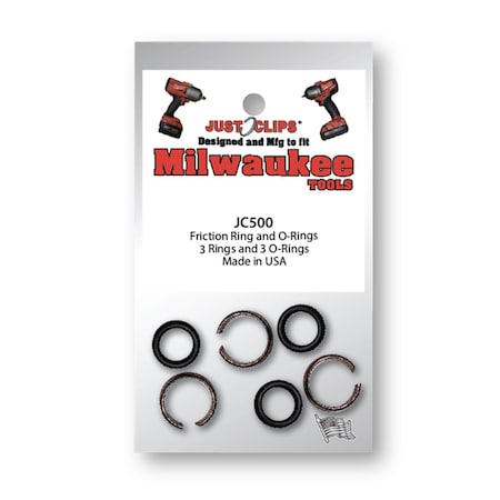 Just Clips 1/2 In. Friction Rings & O-Rings For Milwaukee Tools, 10PK MCT50010