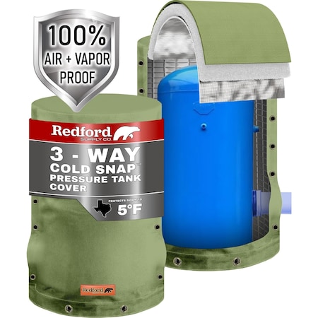 Redford Supply Co. 24"Diameter x 34"H, Green - 3 Way Pressure Tank Cover Insulated, Well Pressure Tank Cover B0B2243224