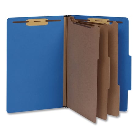 Pendaflex HD Pressboard Folder, 2/5-Cut Tab: Right, Expands 3", 3 Dividers, 8 Fasteners, Legal, Blue, 10PK 1006944