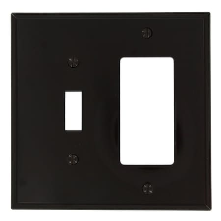 Leviton Combination Wallplate, Midway Size, Gang 2, Brown PJ126