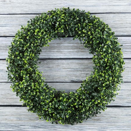 Pure Garden Set of 2 Wreaths 19.5-Inch Round Artificial Boxwood Summer, Fall, Winter, or Spring Wreaths 50-150