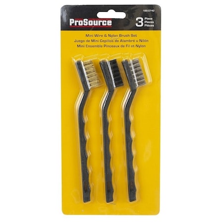 Prosource Mini Scratch Brush Set, Brass, Stainless Steel, Polyester Bristle C 30300