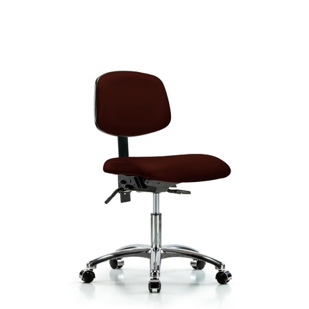 Blue Ridge Ergonomics Desk Chair Desk Chair, Vinyl, Chr Tilt Casters, Burg, No Arms, 18" to 23" Height, Vinyl, Burgundy BR-VDHCH-CR-T1-A0-CC-8569