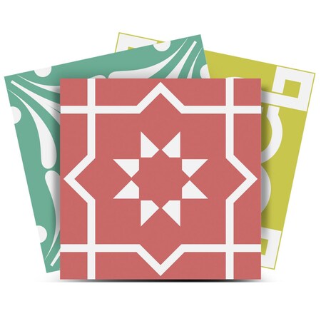 Homeroots 5" X 5" Muted Brights Mosaic Peel and Stick Removable Tiles 399856