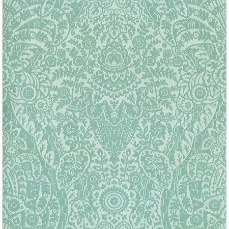 A-Street Prints Maris Mint Flock Damask Wallpaper 2973-87369