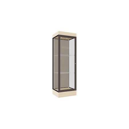 Ghent Lighted Floor Display Case 24x76x20, 6" Base, Bronze 91LFCO-BZ-BGW