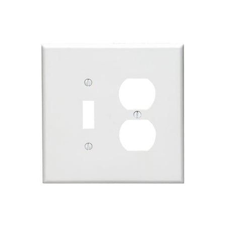 Leviton Combination Wallplate, Oversized, Gang 2, White 88105