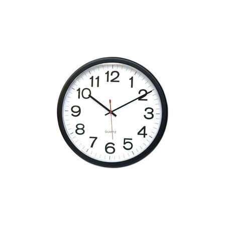 Universal Indoor/Outdoor Clock, 13.5", Black UNV11381