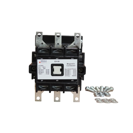 Brah Electric , Direct Replacement 96A 600V 3P with 120VAC Closing Coil for EH Series Contactor EH-90 BEH-90