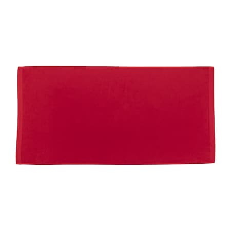 Towelsoft Jumbo Size Terry Dobby Hem Velour Beach Towel Velour Beach Towel 36 inch x 72 inch -Red HOME-BV1104-RED