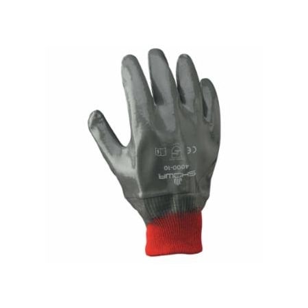 Showa Nitri-Flex Nitrile Coated Gloves, X-Large, Gray/Red, 6PK 845-4000-10
