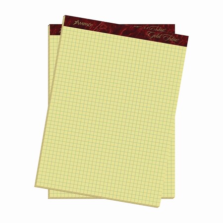 Ampad Ampad Gold Fibre® Graph Pad, 8-1/2" x 11-3/4", Graph Rule (4 x 4), Canary, 50 Sheets 22-143