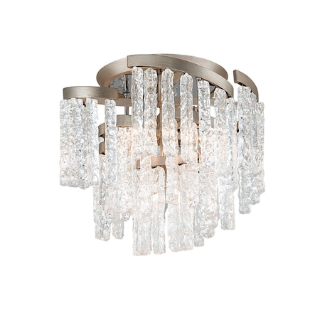 Corbett Lighting Mont Blanc 5 Light Semi Flush 18.25 In. Warm Silver Leaf 243-35-WSL