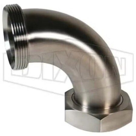 Dixon 90Deg Elbow with Hex Nut, 4 in, Thread Beveled Seat x Plain Beveled Seat, 304 SS, Domestic B2F-G400