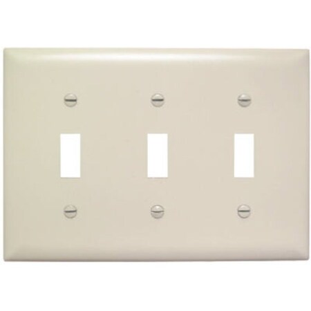 Legrand TradeMaster TP Wallplate, 4.6875 in L, 6.563 in W, 3 -Gang, Plastic, Light Almond TP3LACC12