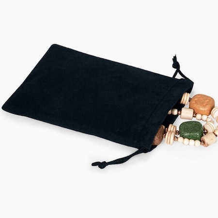 Nashville Wraps Black Velour Jewelry Bags with Drawstrings, 5x7, 100PK 75739