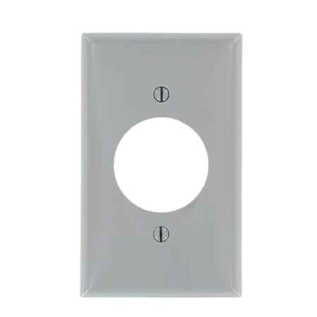 Leviton Receptacle Wallplate, Standard Size, Gang 1, Gray 80720-GY