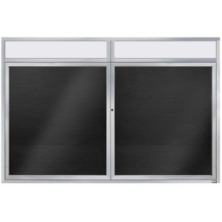 Aarco Enclosed Letter Board Directory w/ Clear Satin Anodized Al Frame and Header, 48''Hx72''W, 2 Doors ADC4872H