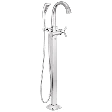 Delta Stryke Floor Mount Tub Filler Trim, 12.47 in, Lumicoat Chrome T47776-PR-FL