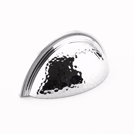 Schaub 3in Center to Center Atherton Hammered Knurled Edge Cup Pull Polished Chrome Finish 574-26