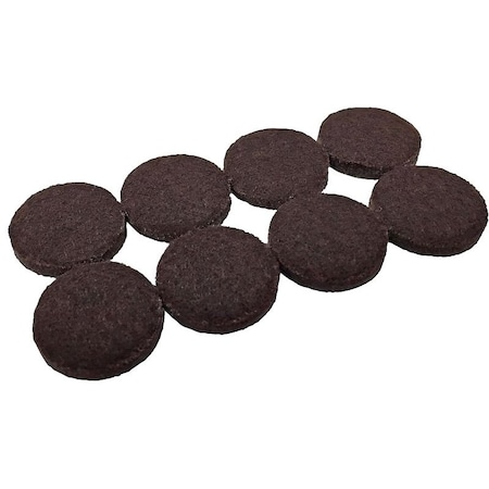 Shepherd Hardware Protective Pad, Felt, Dark Brown, 1-1/2 in Dia, Round 9863