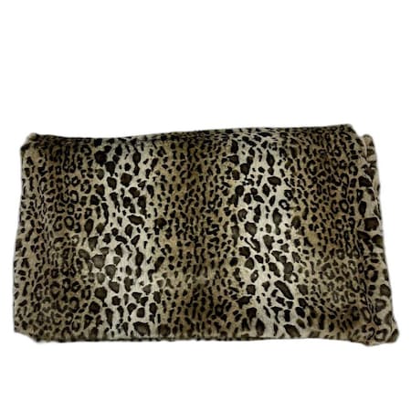 Homeroots 50" X 60" Black Brown And Beige Leopard Faux Fur Plush Throw Blanket 474020