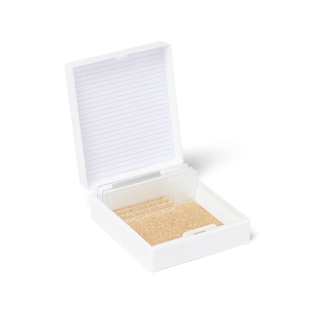 United Scientific 25-Place Microscope Slide Box, ABS, White 62607