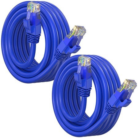 Maximm Cat6 Ethernet Cable 15ft 10Gbps 550MHz UTP, 2PK, Blue, 2PK CAT6-CCA-15FTBLU-2PK