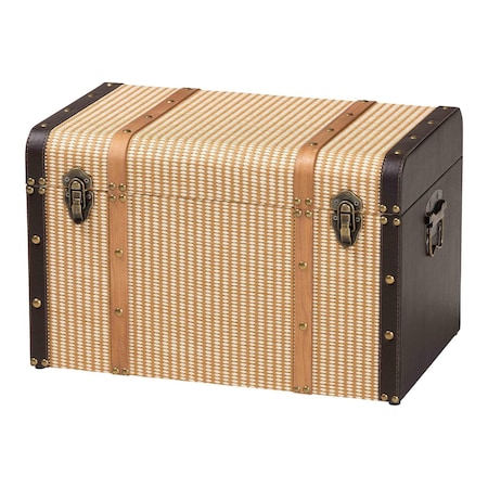 Baxton Studio Manton Storage Trunk with Hinged Top and Woven Exterior 272-14847-ZORO