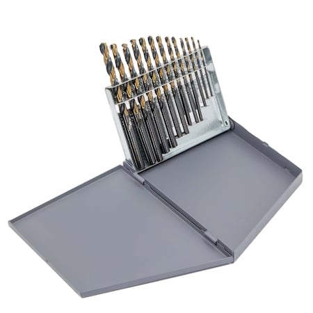 Drill America 13 Piece HSS Black & Gold KFD Split Point Jobber Length Drill Bit Set, 1/16" - 1/4" KFD13J-SET