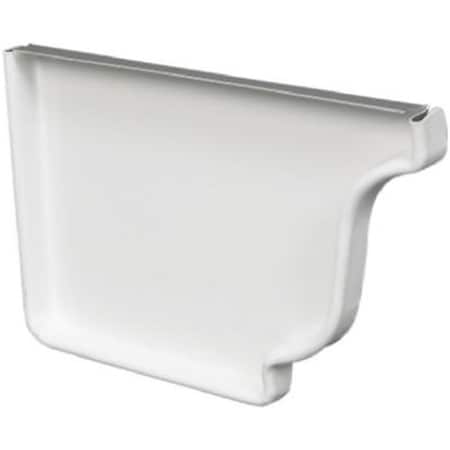 Amerimax Home Products 19005 Left End Gutter Cap- White Galvanized Steel - 4 in 513986