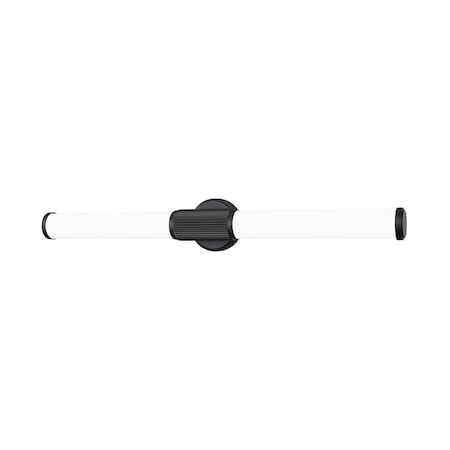 Z-Lite Solange 1 Light Vanity, Matte Black/Opal White, 32.5 In W x 4.75 In H 1021-32W-MB-LED