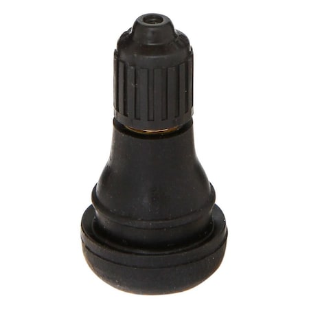 Wc Wheel Acc VALVE STEMS Snap In mount Non TPMS Straight 65 PSI Max Black Rubber Round Top Serrated Plastic C W9902SP
