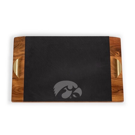 Picnic Time Family Of Brands NCAA Iowa Hawkeyes Covina Acacia and Slate Serving Tray 957-07-512-223-0