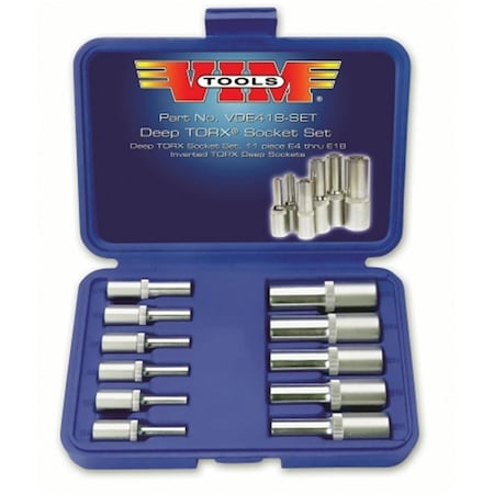 Vim Tools Deep Torx Socket Set, 11-Piece VMVDE418