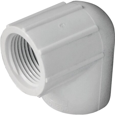 Genova LASCO Pipe Elbow, 34 in, Slip x FPT, 90 deg Angle, PVC, White, SCH 40 Schedule 407007BC