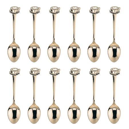 Hic Kitchen Fino Spoon Demi Cup/Saucer Gold Plate 12Pc 555G/12