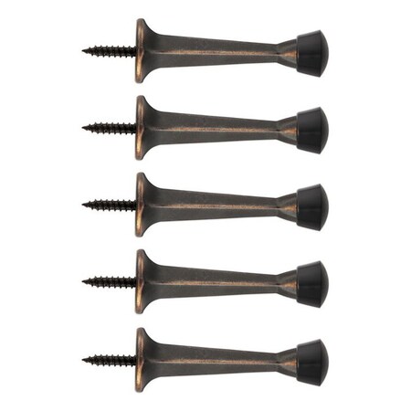 National Hardware 236 Series Rigid Door Stop, 3-1/16 in Projection, Zinc, Oil-Rubbed Bronze, 5PK N830-542