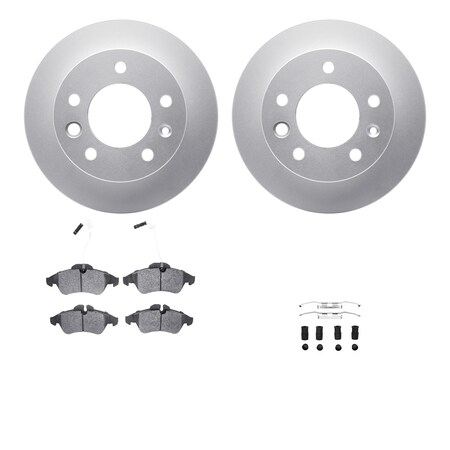 Dynamic Friction Co DFC GEOSPEC Coated Rotor- Heavy Duty Brake Pad includes Hardware and Sensor 4222-40003