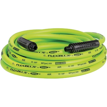 Flexzilla 3/8'' x 25 Ft. Polymer-Blend Air Hose with 1/4'' MNPT Fittings HFZ3825YW2