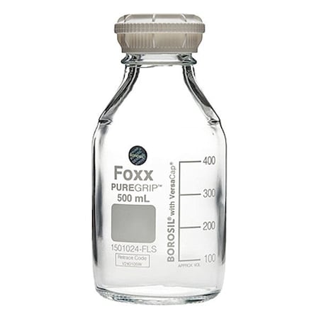 Zoro Select Safety Coated Btl, Boro Glass, 179mm H, PK4 48R-7401-FLS