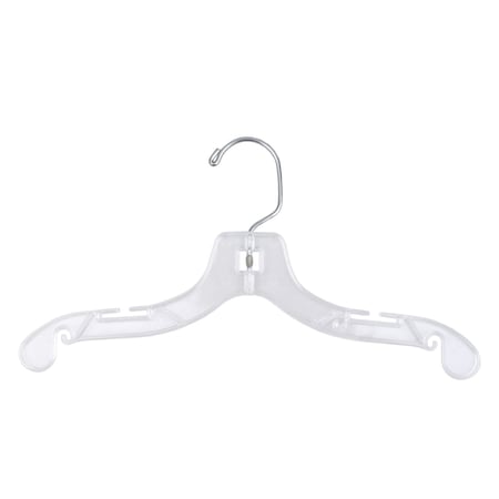 Nahanco 12in Clear Plastic Super Heavy Weight Children's Shirt Hanger, 100PK 412