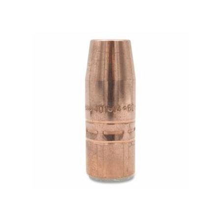 Bernard Air-Cooled Bore Nozzle, Heavy-Duty, Thread On, 5/8 in Bore, 1/4 in Recess, Tapered, Copper, 10PK 360-401-14-62